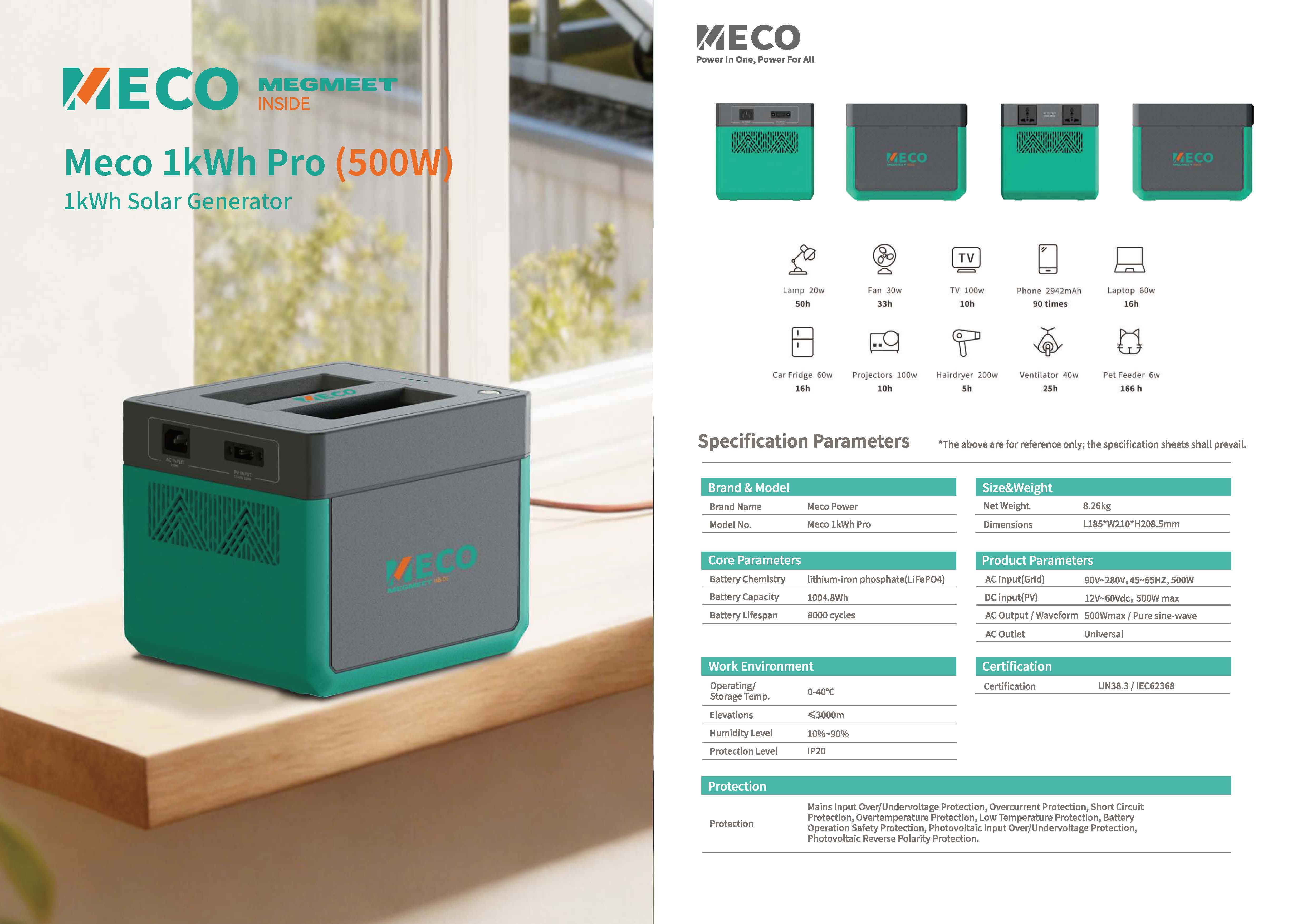 MECO 1kWh Pro Solar Generator