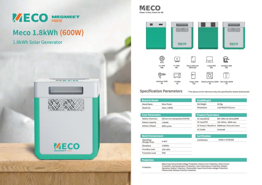 MECO 1.8kWh Solar Generator