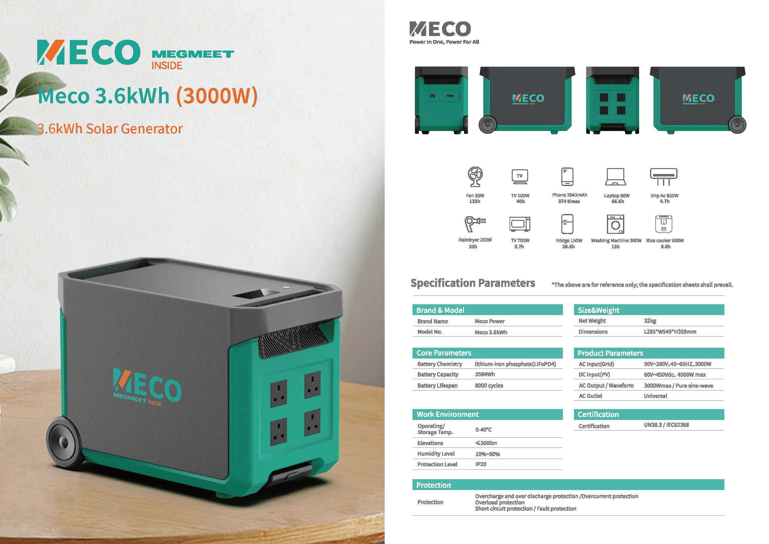 MECO 3.6kWh Solar Generator